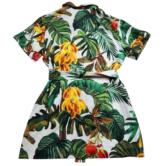 NWT House of Harlow 1960 Linen Blend Tropical Hawaiian Print Dress Sz L - Picture 2 of 7